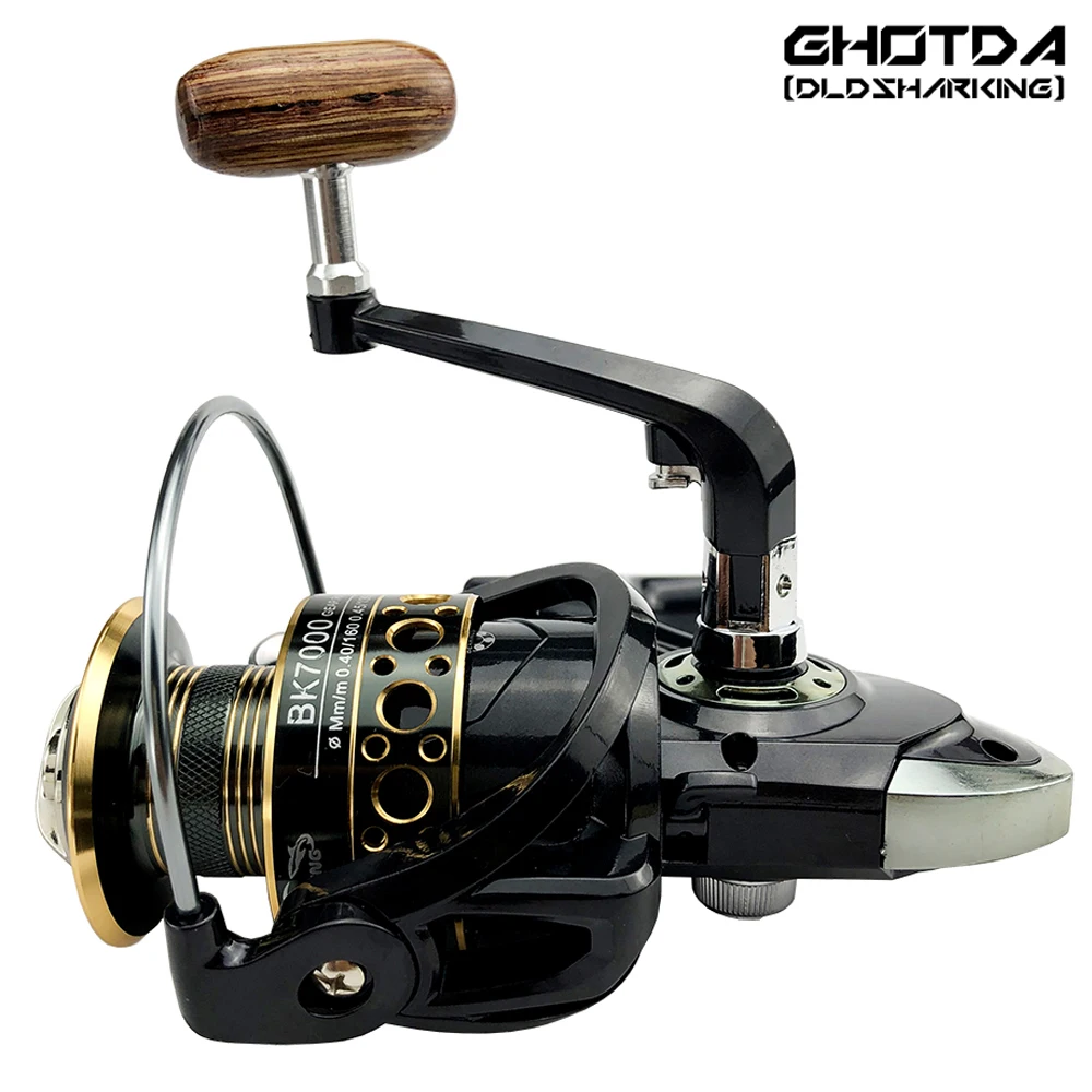 

High Quality Smooth Spinning Fishing Reel with 5.2:1/4.7:1 Metal Spool BK/NX2000-7000 Series Carp Fishing Max Drag 8-10 KG