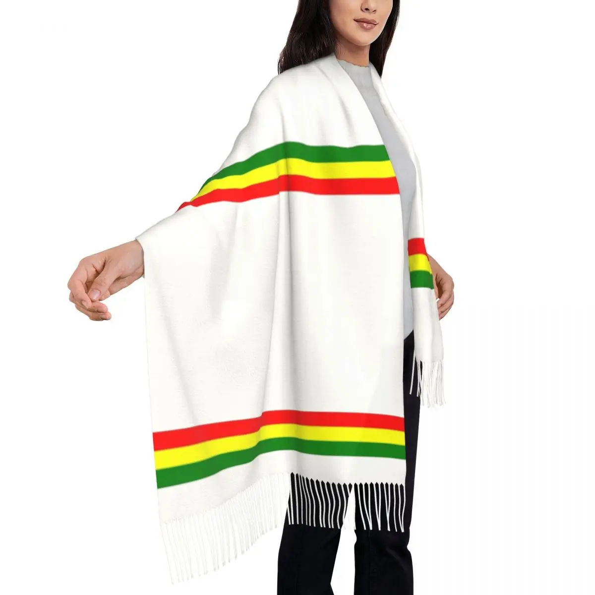 Customized Printed Rasta Stripe Rasta Color Scarf Men Women Winter Fall Warm Scarves Jamaican Jamaica Proud Shawl Wrap