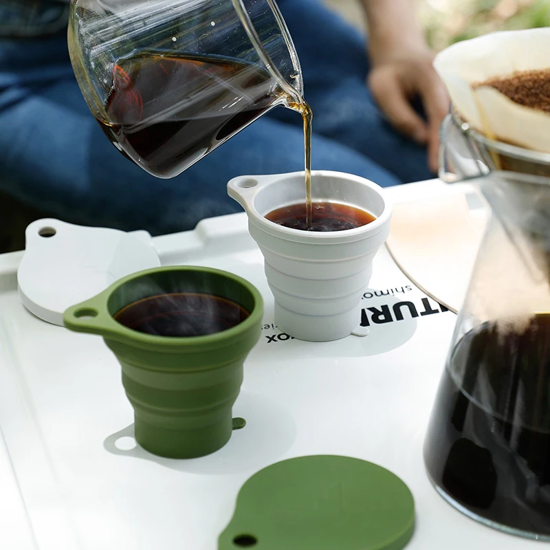 Folding Cup 150ML Silicone Portable with Lid