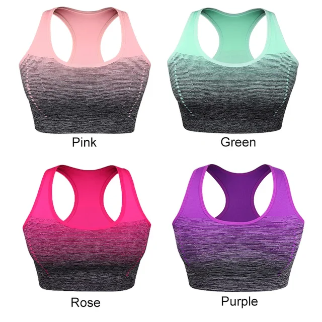 Sports Bra High Stretch Breathable Top Fitness Women Padded for Running Yoga Gym Seamless Crop Bra Gradient Sport Bra 5