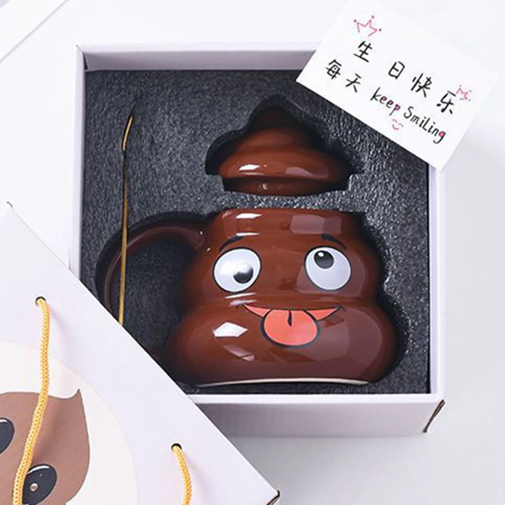 

Naughty Prank Poop Ceramics Mug Fashionable Durable Coffee Cup For Women Men