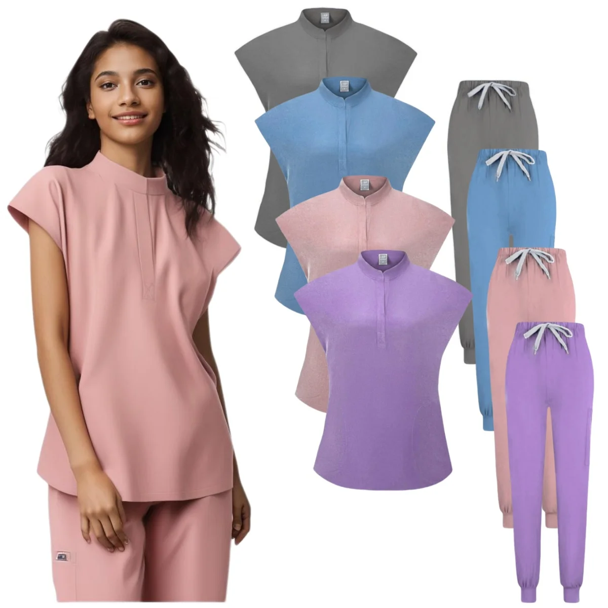 

Professional Soft Hospital Medical Uniform Wholesale Scrub Uniform Sets for Women Uniformes Clinicos Mujer Hospital Scrubs Suit