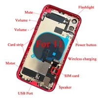 Full Assembled Back Cover For iPhone 11 Housing DIY Battery Door Middle Chassis Frame Rear With Flex Cable Phone Repair Parts 1