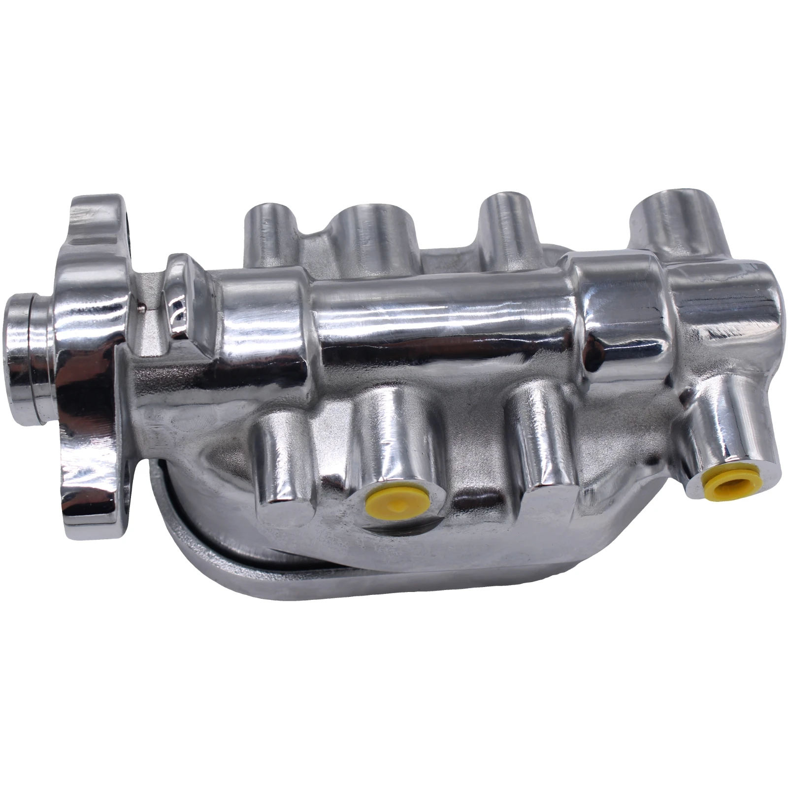 1pc Chrome Flat Brake Master Cylinder 1" Bore 9/16" & 1/2" Ports Dual For GM Corvette Engine Car Accessories Parts Replacement