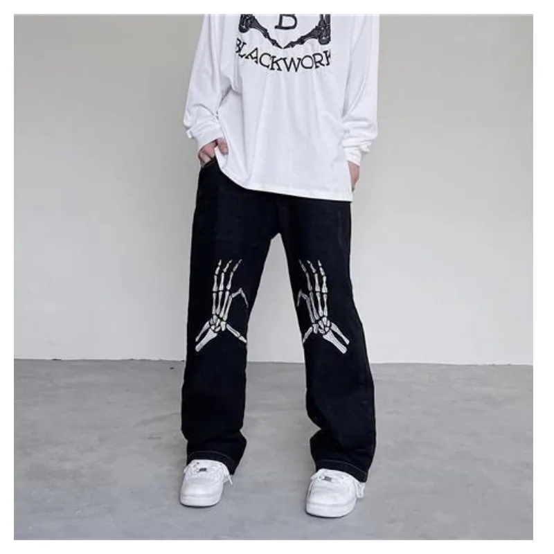 

Skeleton Pants Men's Jeans Baggy Men Youth Casual Skull Women's Printed Man Trousers 2022 Trends Clothes Trendyol Streetwear