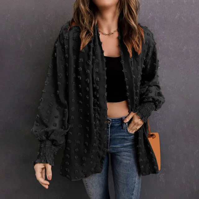 Solid V-Neck Open Front Lightweight Cardigans Casual Chiffon Loose Oversized Knitted Sweaters Single Breasted Chompas Para Mujer 2