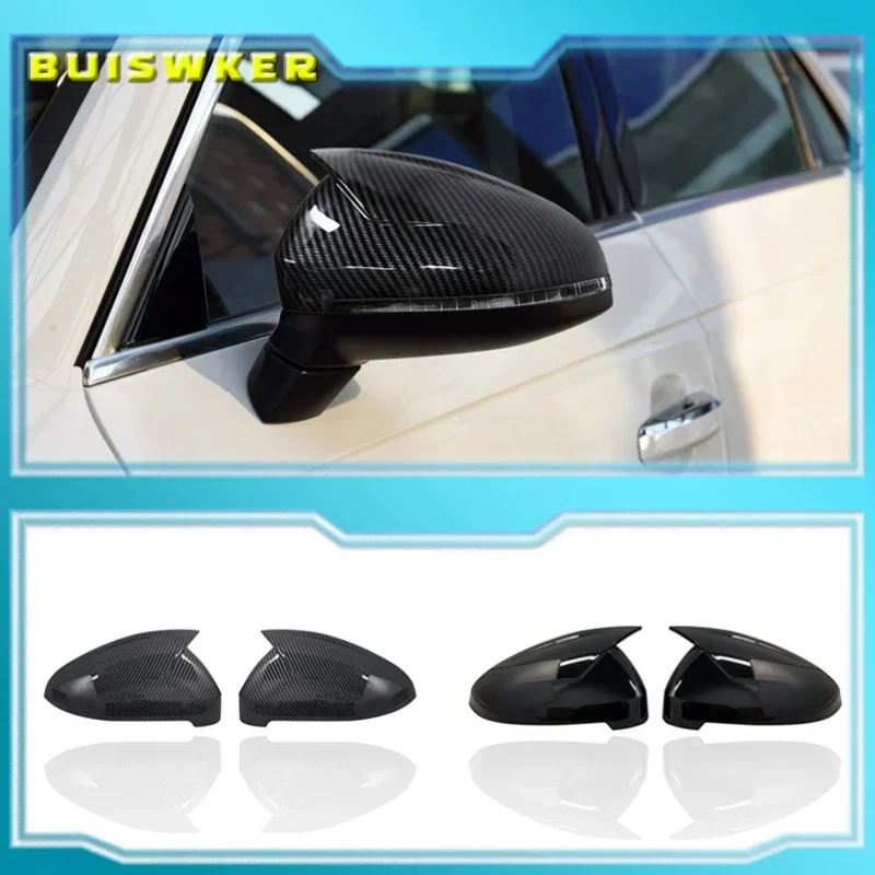 

2pcs Black Side Wing Mirror Caps For Audi A4 A5 B9 2017 2018 2019 S4 S5 RS5 allroad Quattro replace Covers (Glossy Pearl Black)