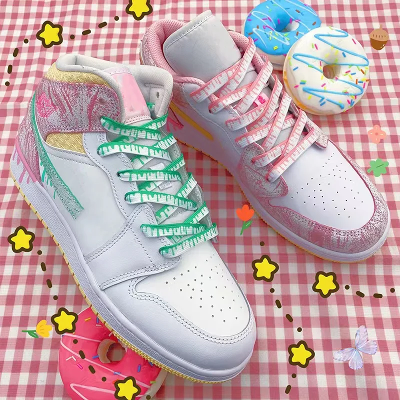 Flache AF1-Eiscreme-Schnürsenkel, bunter Druck, Farbverlauf, Schnürsenkel für Turnschuhe, klassische Mandarin-Ente, Segeltuch-Schnürsenkel für Unisex – Detail 9