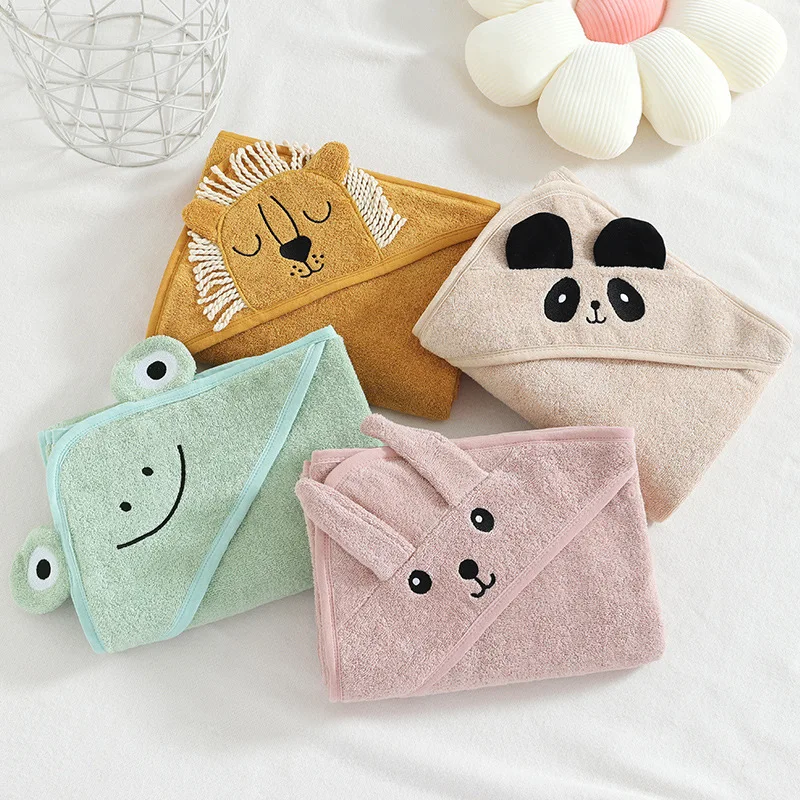 

Baby bath towel baby hooded cloak newborn baby cute cartoon hooded bath towel pure cotton 32 strands non shedding