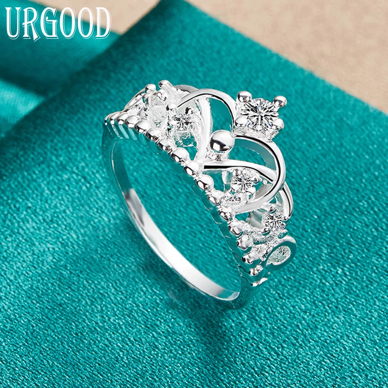 

925 Sterling Silver AAA Zircon Crown Ring For Women Man Party Engagement Wedding Romantic Fashion Jewelry Gift