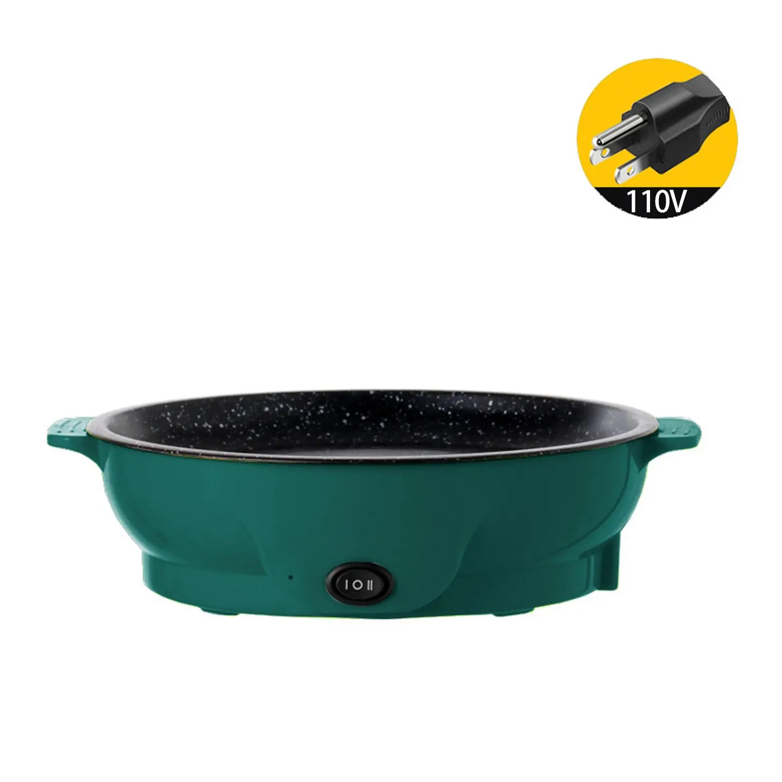 Electric Griddle 110V Barbecue Cooker Flat Top Grill Camping Nonstick Stay Cool Handles Electric Baking Tray Electric Skillet