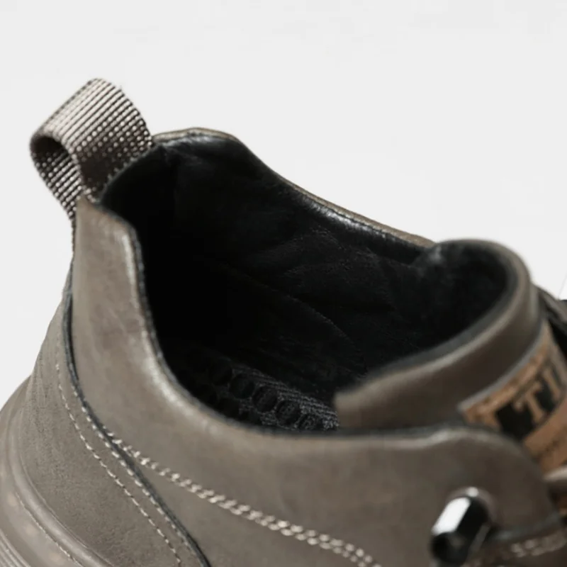 Britische Leder Herren Freizeit schuhe atmungsaktive trend ige hand gefertigte Schuhe Plattform atmungsaktive Schuhe männliche Wanderschuhe Männer schwarze Schuhe – Detail 8