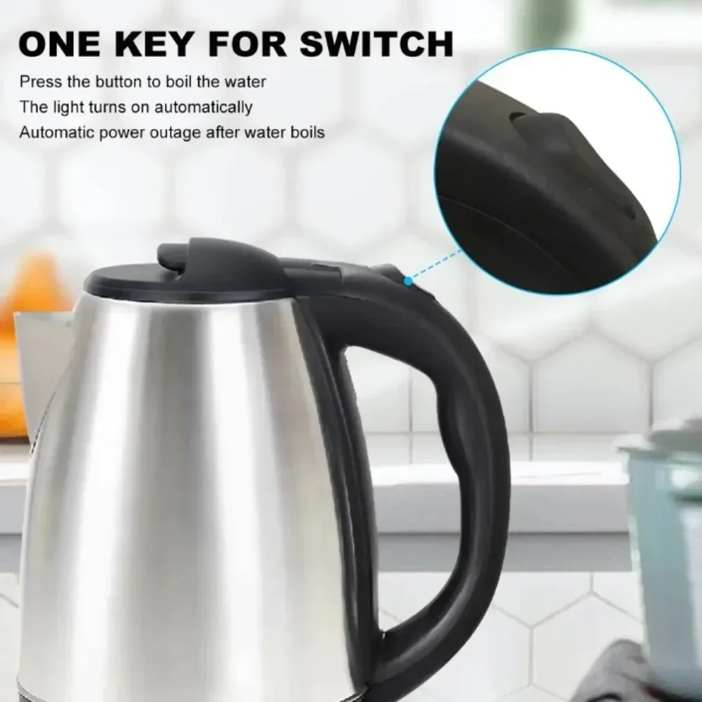 Description Picture 5 of item304 Stainless Steel Electric Kettle Portable 2L Coffee Pot Electric Water Heater Teapot 1500W Automatic Power Off kettle Home