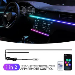 Vibrant 64-Color LED Interior Atmosphere Light with USB & Remote Control (In 2)