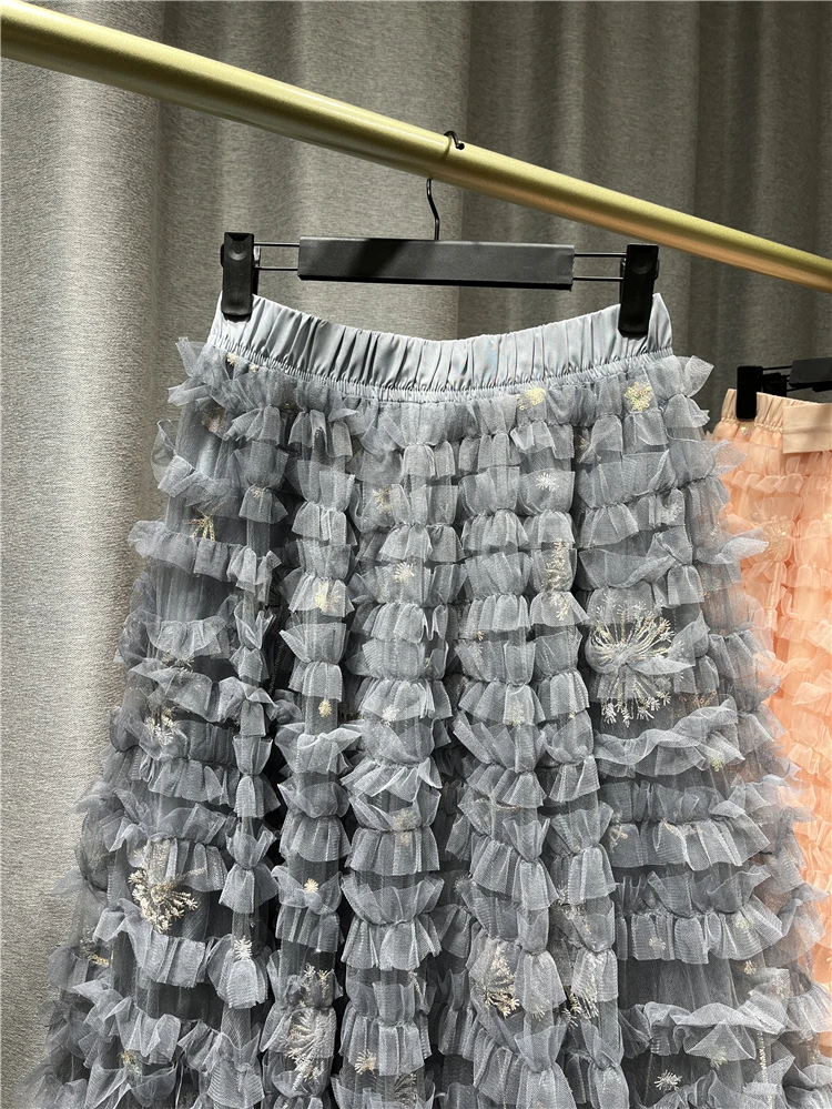 pencil skirt Skirts For Women New Products In Spring And Summer Casual Solid Color Elastic Waist Irregular Hem Skirt Sequin Embroidery nike tennis skirt