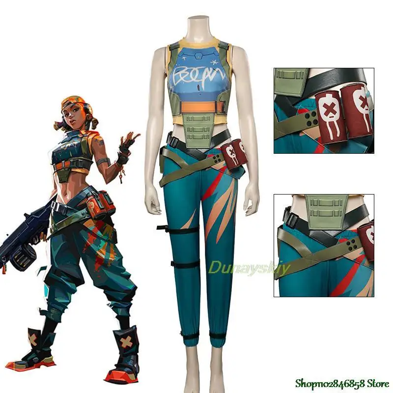 

Game VALORANT Cosplay Costume Raze A Complete Set of Female Cos Clothes Halloween