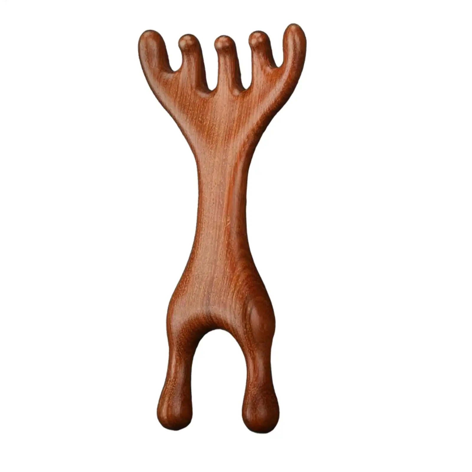 Sandalwood Scalp Massager Sandalwood Deer Antlers Comb Meridians Dredging Scalp Facial Massage Comb Gua Sha Comb Hair Comb