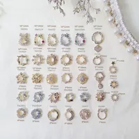 5pcs 2023 Newset Nails Accessories Zircon Metal Golden Luxury Design Nail Charms Japan Korea  Nail Decoration of Pendant gem 2