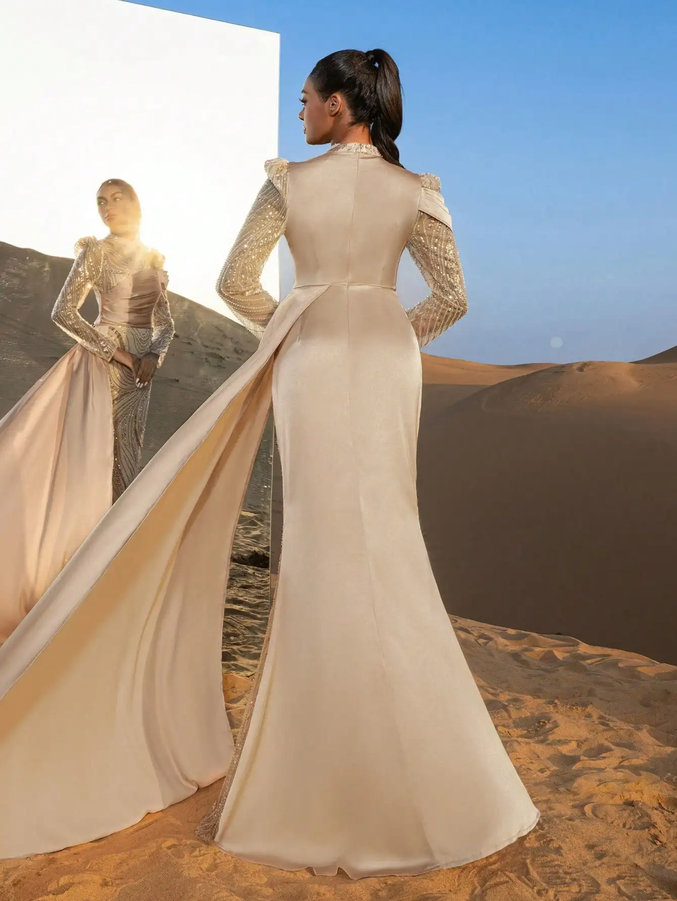 رائع الرقبة وهمية شير الأكمام حورية البحر تنحنح مط...