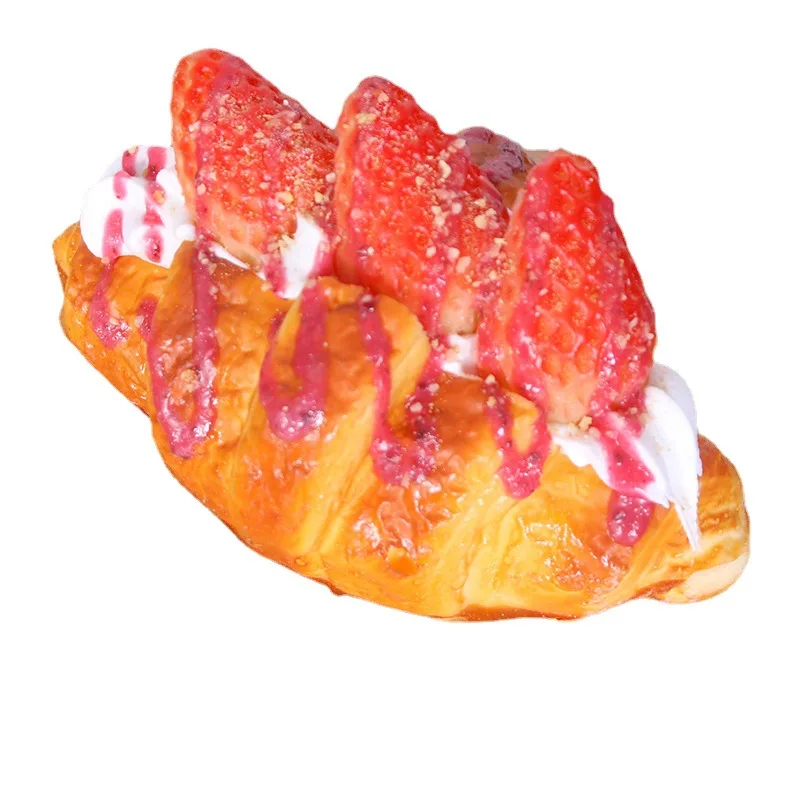 1PC Artificial Croissant Dessert Fake Food Decoration Photography Pro Food Simulation Cake Model Tea Table Decoration FCYY-026