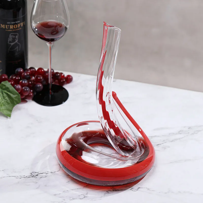 Artificially Blown Snake-shaped Glass Decanter Wine Separator Barware Household Wine Dispenser 1000ml Senior Decanter Set
