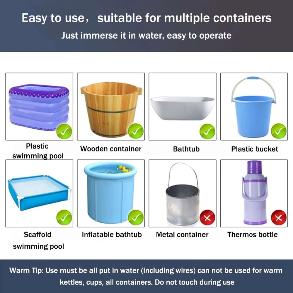 Description Picture 6 of item3000W 2000W Electric Heater Boiler Water Heating Element Immersion Suspension Water Heater Bathroom Swimming Pool US/EU/UK/AU