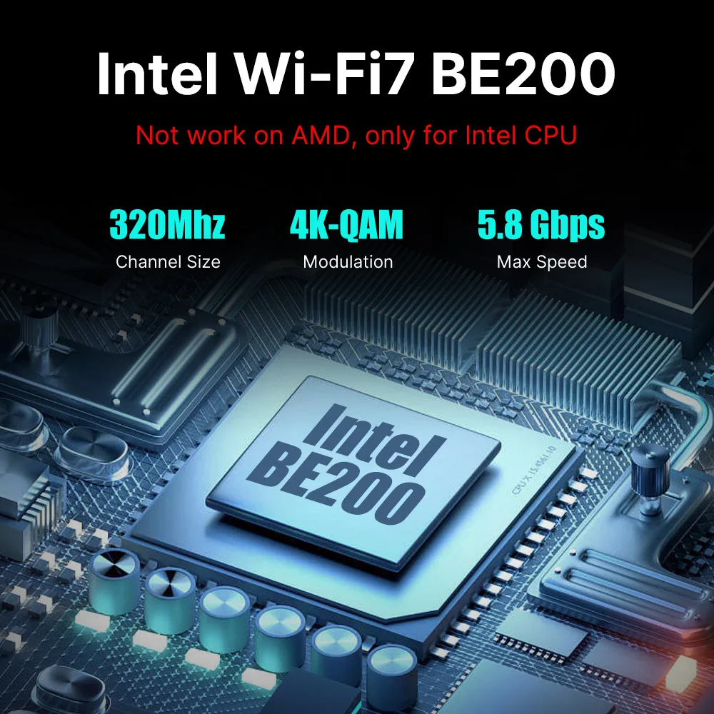 Fenvi-placa de Rede sem Fio Bluetooth 5.4 Wifi 8800mbps Wifi Adaptador Wifi Pcie Fv-be8800rgb 2.4g 5g 6g - Imagem 4