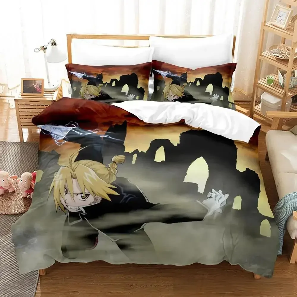 Fullmetal Alchemist Bedding Set Single Twin Full Queen King Size Bed Set Adult Kid Bedroom Duvet Cover Sets 3D Print Anime Bed