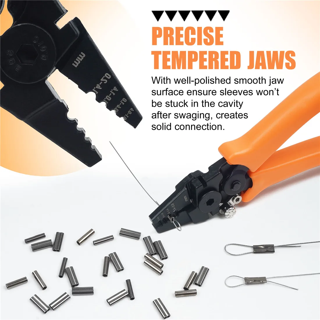 스테인레스 스틸 낚시 플라이어 와이어 로프 크림퍼 도구, 크림핑 슬리브 루프, 바닷물 크림프 낚시 태클 키트, 430 개