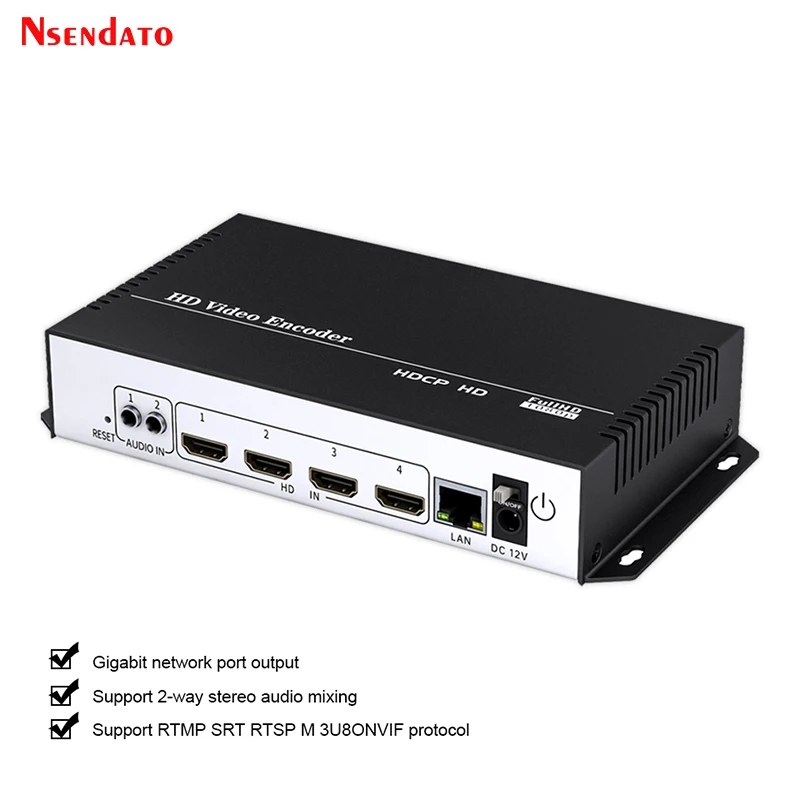 4K HDMI Video Capture Box Encoder H.264 4 in 1 HDMI Video RTSP Transmitter For Live Streaming Youtube Facebook Broadcast Onvif