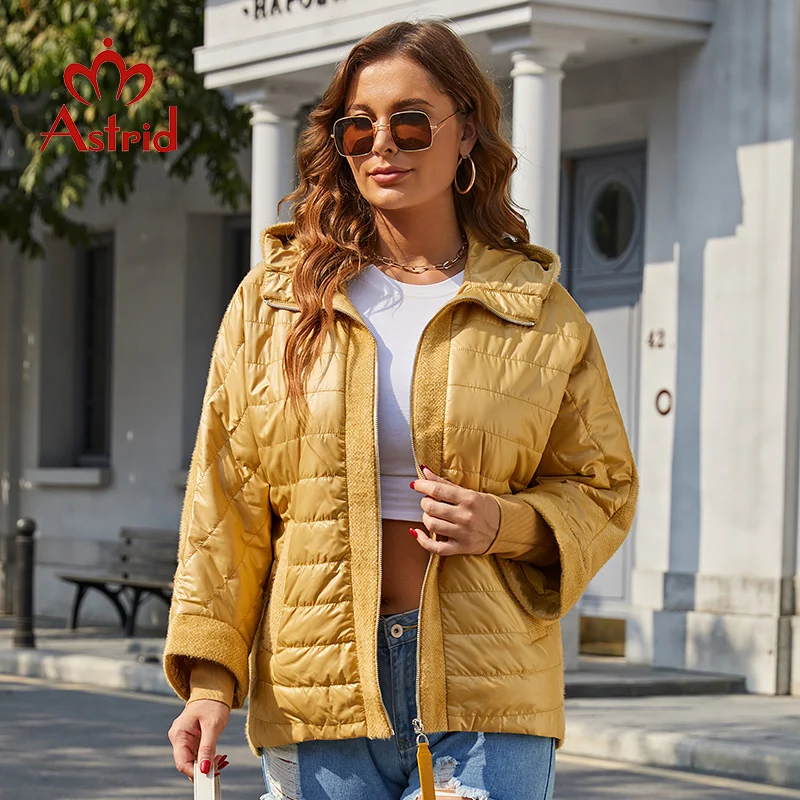 

Astrid 2022 Spring Women's Jacket Plus Size Women Clothing Warm Padded Coats Mink Fleece Fur Stitching Parkas Outerwear AM-9403