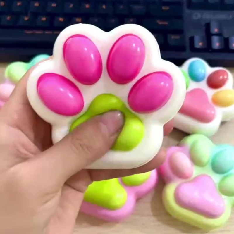 1Pcs Soft Sticky Stress Relief Relax Toys Squeeze Cat Paw Toys Decompressing Pinching Cat Paw PU Slow Rebound Toy 2
