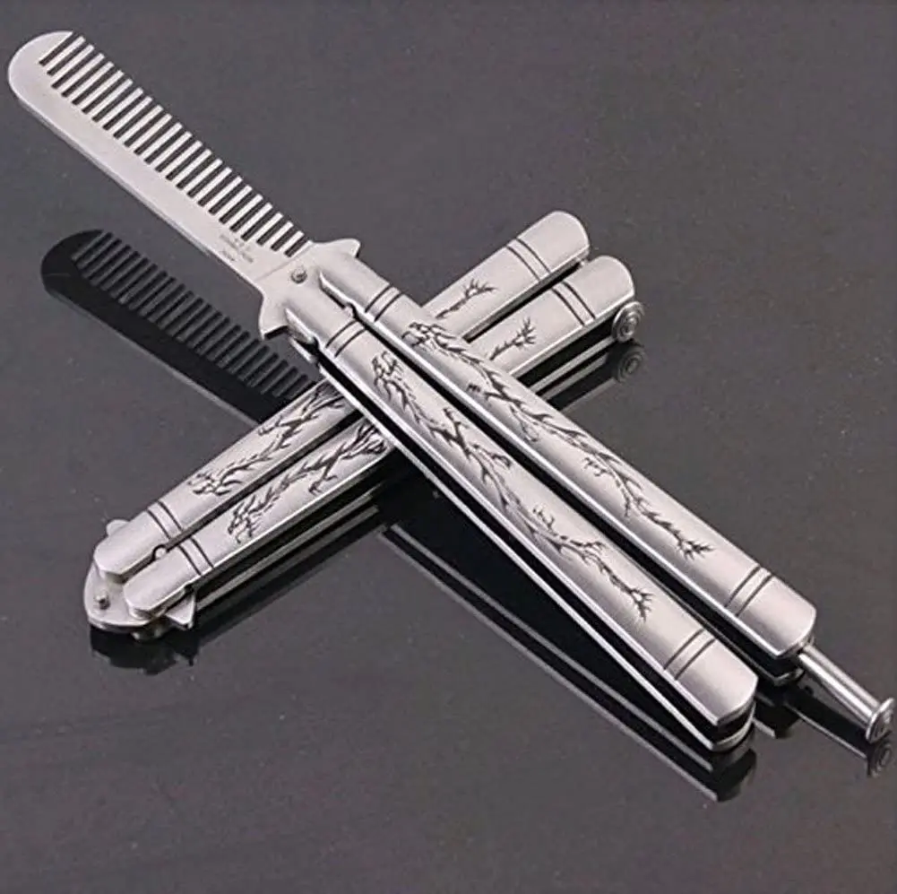Dragon Totem In Acciaio Inox Pratica Farfalla Coltello Trainer E Pettine Coltello Trainer Pieghevole Smussato Girevole Trainer Strumento Manuale