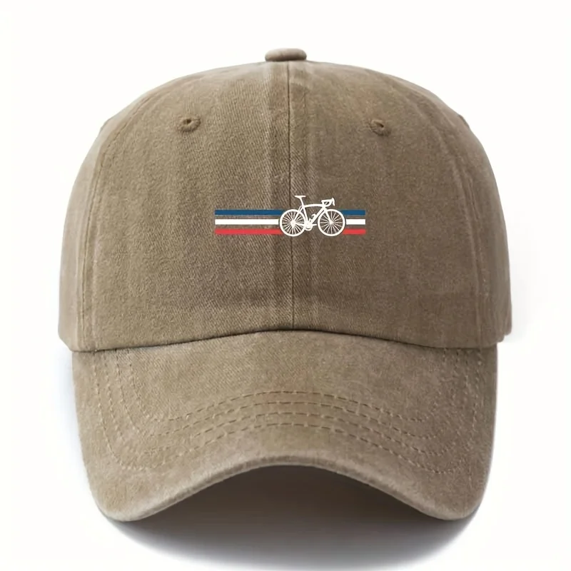Modische bedruckte Fahrrad-Baseballkappe, leichte Retro-Mütze mit gebogener Krempe, geeignet für Outdoor-Urlaub, Camping und Freizeit – Detail 4
