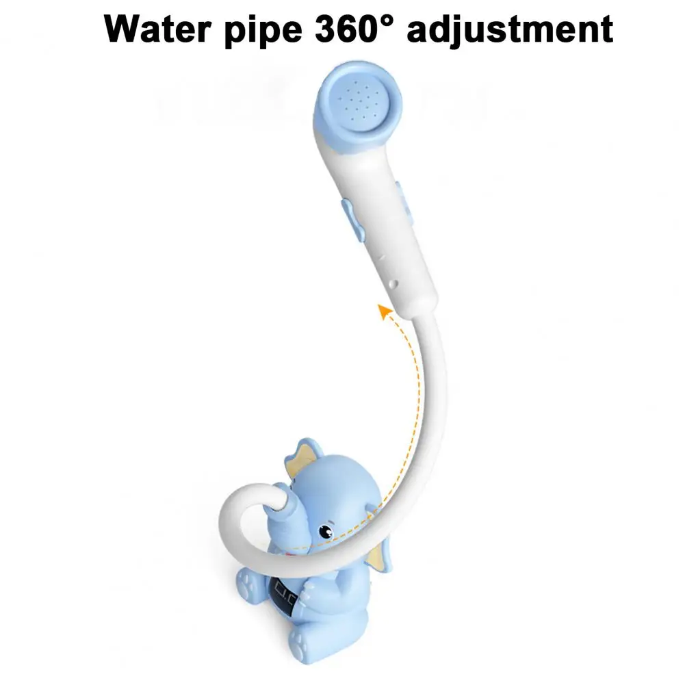 Elephant Baby Shower Head Rechargeable Lcd Display Water Thermometer For Toddlers Boys