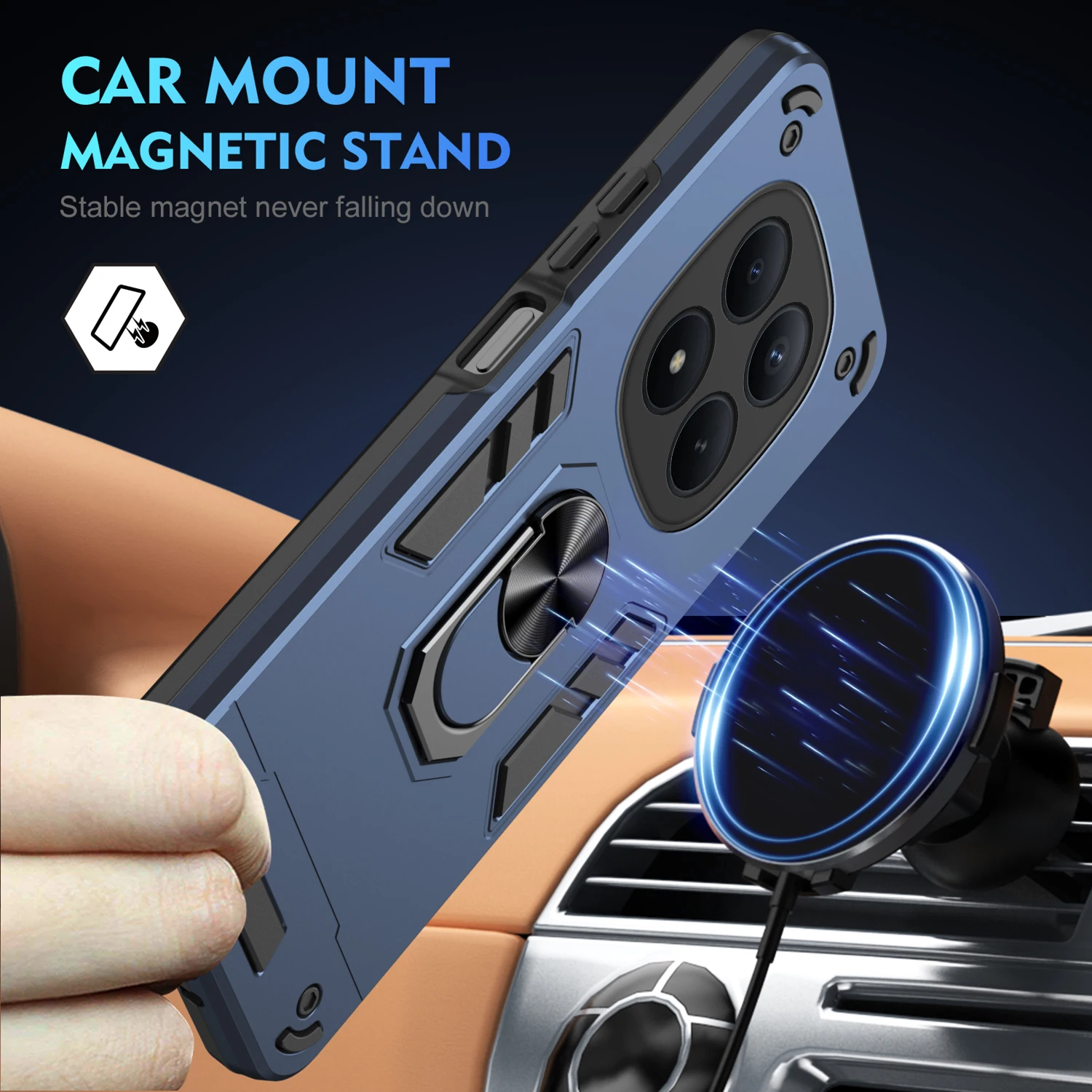 Rugged Shockproof Protective Case with Ring Stand Holder