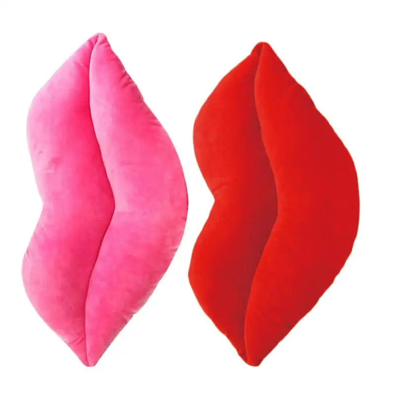 2Pcs 30cm Sexy Big Lips Shape Cushion Decorative Pillow Throw Pillow for Home Decoration Size Each 1Pc Rosy Red