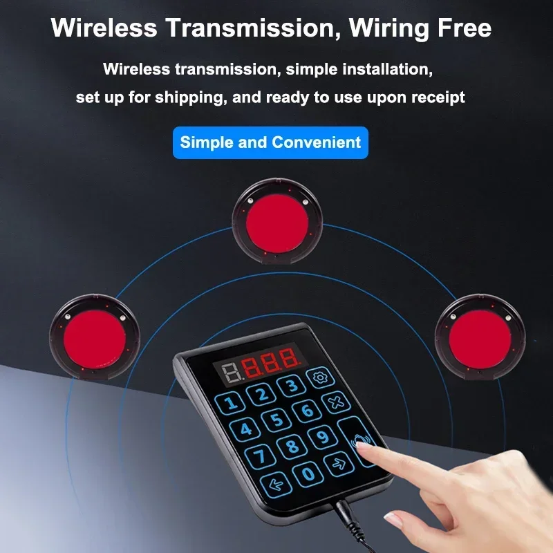 Restaurant Pagers Wireless Calling System 10 Vibrator Coaster Buzzer Beeper Receivers Queuing For Coffee Food Truck Bar Hotel