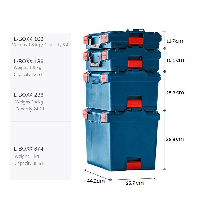 Bosch L-Boxx Mini Tool Box Stacked Multifunctional Combination Tool Box  L-BOXX Household Hardware Manual