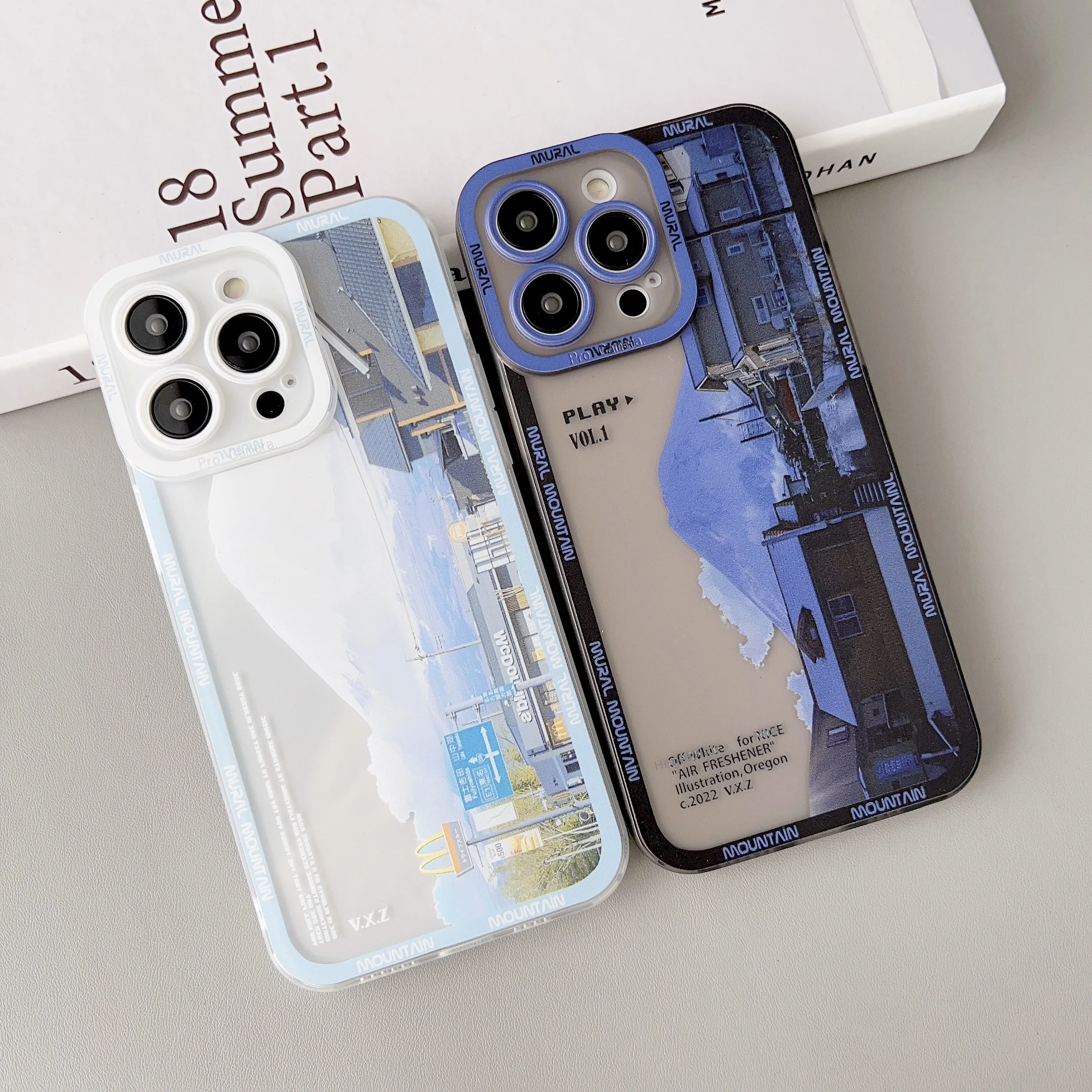 Custodia Per Telefono Scenery Mountain Peak Per Iphone 14 13 12 11 Pro Max Cover Placcatura Photo Frame Protection Full Wrap Fundas Case