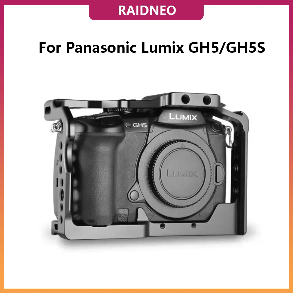 Raidneo Gh5 Gh5S Gabbia Per Fotocamera Per Panasonic Lumix Gh5 Gh5S Vlog Video Shooting Stabilizzatore Cage Frame Rig Per Supporto Monitor Flash