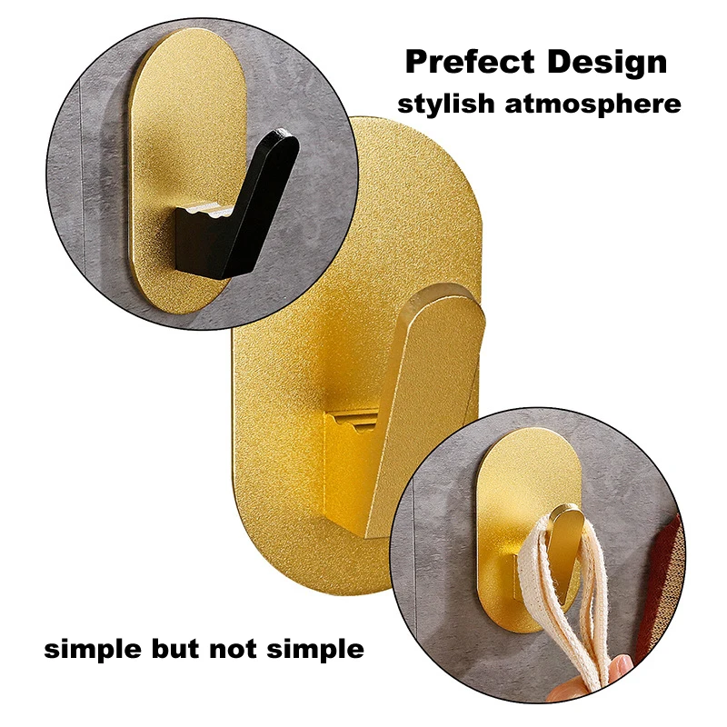 Self Adhesive Hook For Bathroom New Design Hooks Robe Towel Hanger Aluminum  Alloy Shower Hook Hangers For Bathroom Accessories - AliExpress