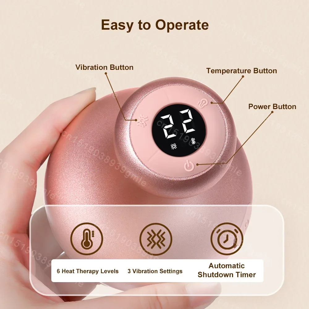 Electric Hot Stone Guasha Massager Vibration Lymphatic Drainage Fat Burner Body Detox Physiotherapy Back Waist Massage Scraping 4