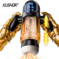 Automatischer Stoßsauger, männlicher Masturbator, Blowjob, Masturbation mit Griff, LCD-Display, Penispumpe, Stroker, Sexspielzeug für Männer, 18