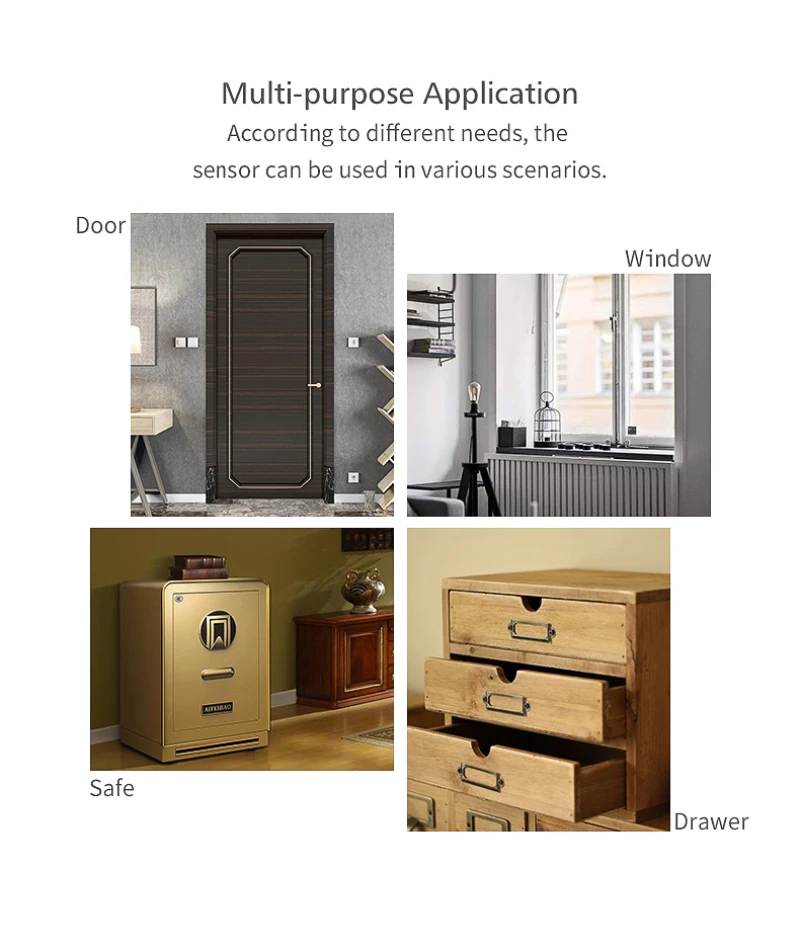 Aubess Zigbee Door Sensor Door Window Sensor Open/Close Entry ZigBee Smart Security Alarms Compatible With Alexa Google Home