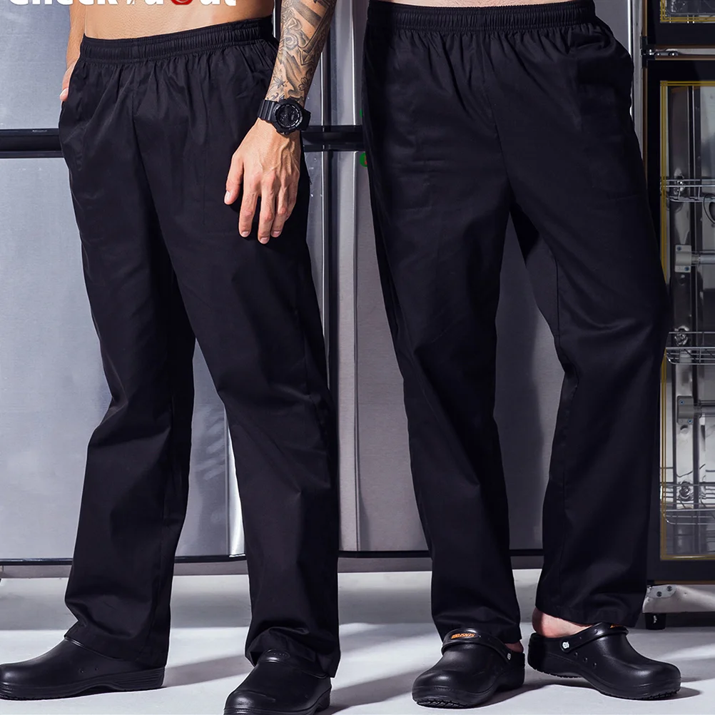 Chef Pants Breathable Polyester Cotton Canteen Uniform Kitchen Supplies Food Service Wear Work Wear Loose chef pants