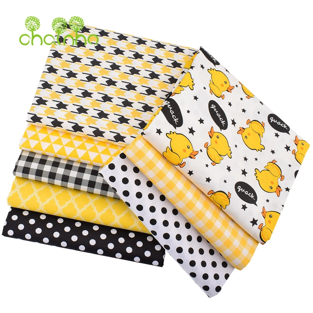 Chainho,Printed Twill Weave Cotton Fabric,Patchwork Cloth,DIY Sewing Quilting Material,Little Duck Series,2 Specification,CC216