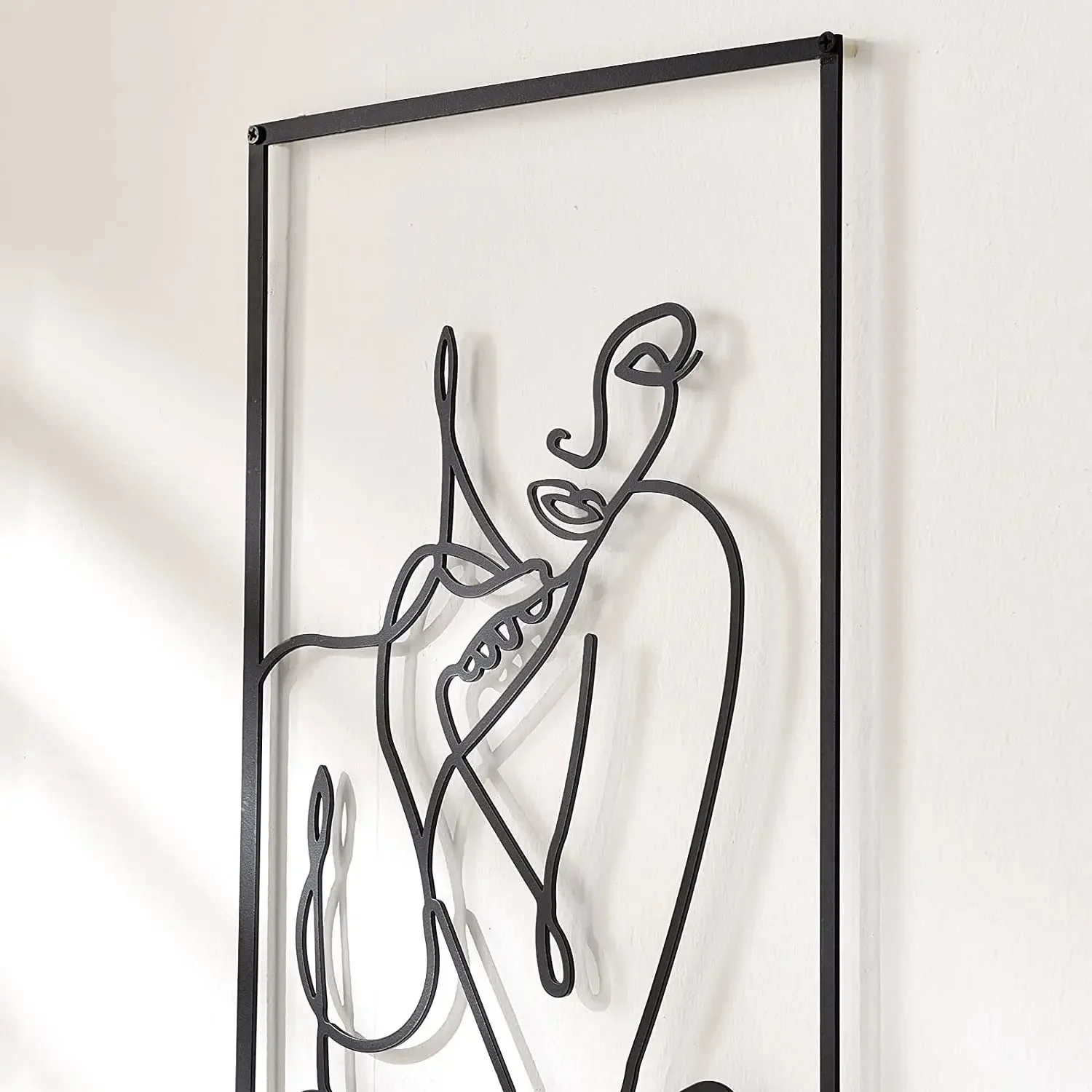 Nordic Abstract Female Line Iron Wall Hanging Decor Ornament Sexy Woman Silhouette Metal Pendant Art Living Room Home Decor 4