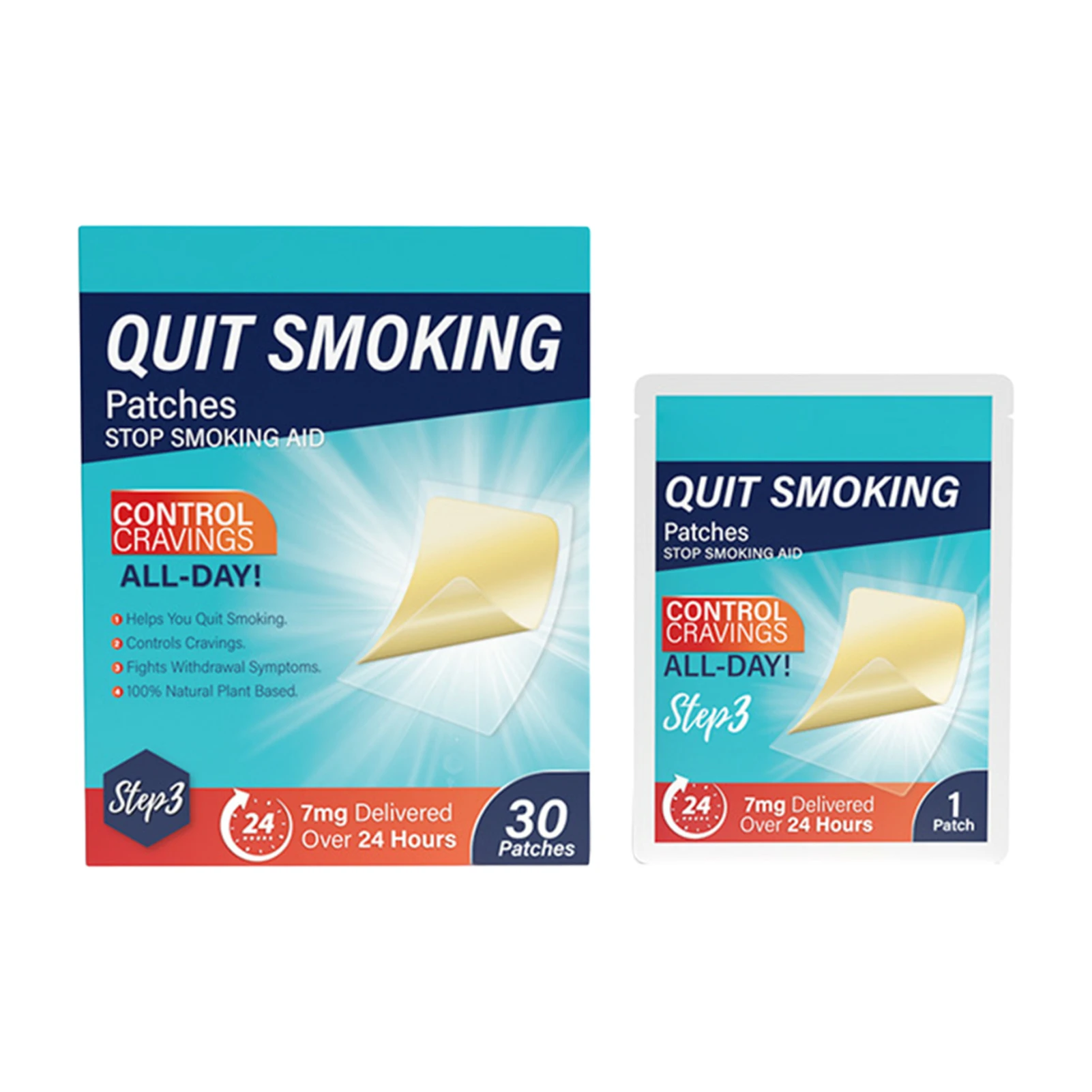 30 יחידות מדבקות למניעת עישון צעד 1 2 3 עצירת עישון מדבקות טרנסדרמליות להפסקת עישון קלות ויעילות עזרה