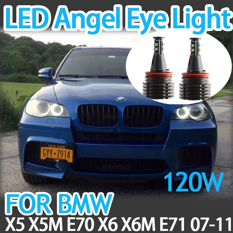 

6000K светодиодсветодиодный кольцевые галогенные лампы Angel Eyes для BMW X5 X5M E70 X6 X6M E71 E72 2007-2011 120W H8